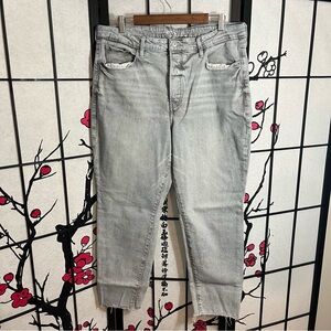 Old Navy Gray Button Fly O.G Straight High Rise Jeans Size: 16